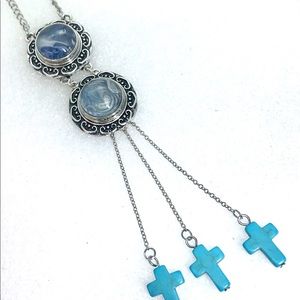 Necklace with cross charms & 2 Handmade 20mmsnaps SN20